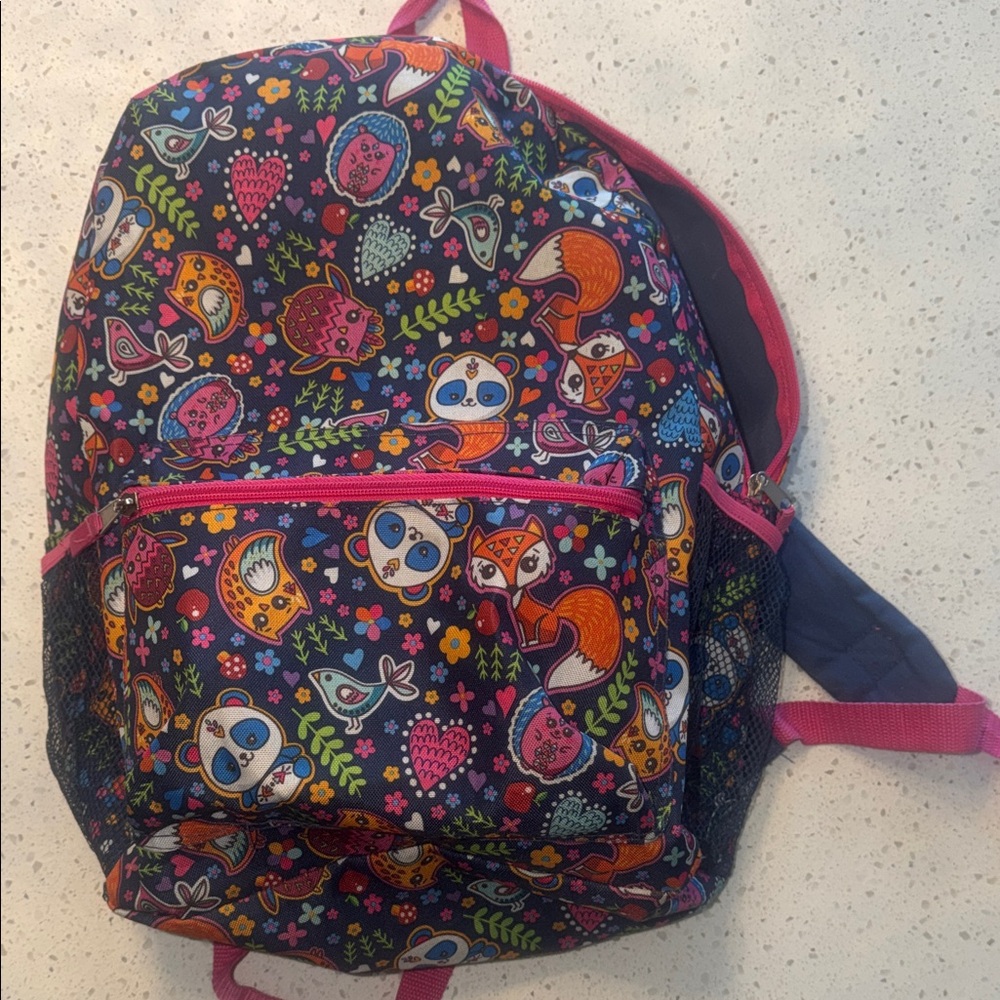 Playful Animal Print Kids Backpack